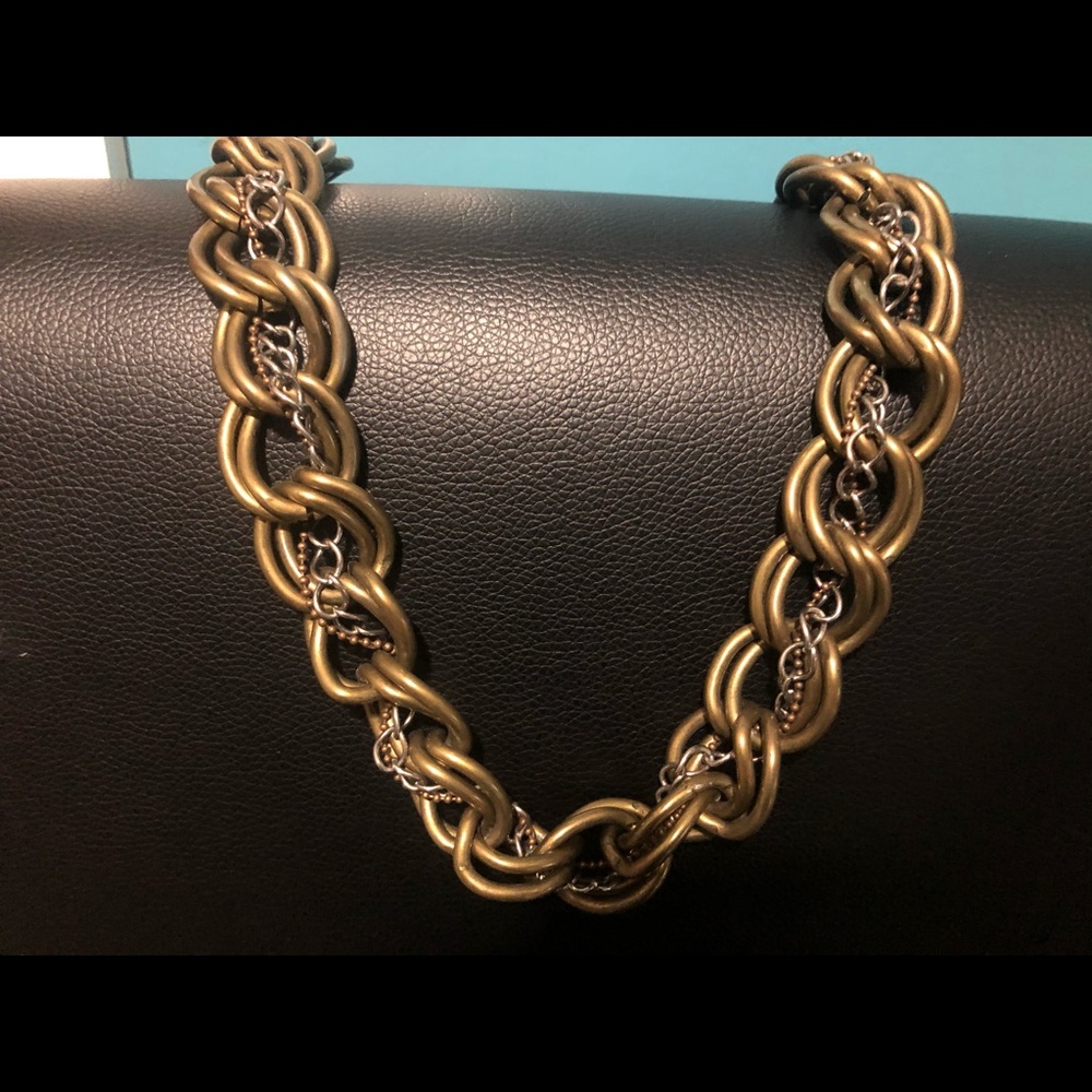 Mixed Metal Adjustable Length Chain Necklace